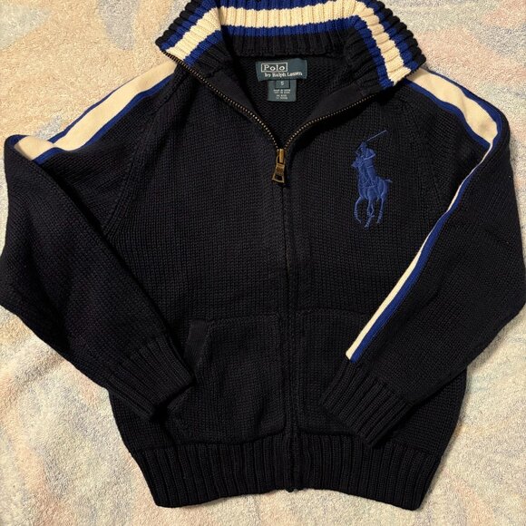 Polo Ralph Lauren Navy Blue Boys Sweater Jacket Size S - Picture 1 of 2